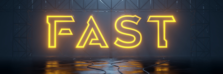 Image showing glowing neon tube sign fast