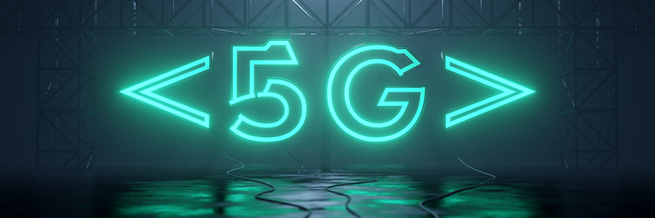 Image showing glowing neon tube sign 5G