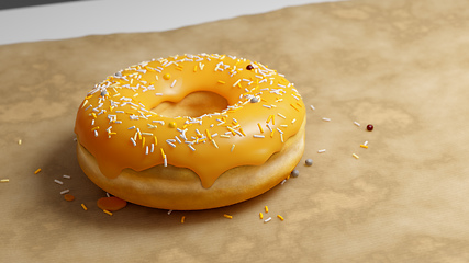 Image showing fresh baked donut on a paper