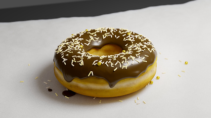 Image showing fresh baked donut on a paper