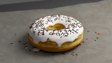 Image showing fresh baked donut on a paper