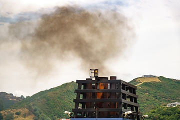 Image showing old ships air pollution