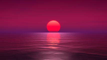 Image showing great sunset over the ocean