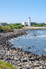 Image showing lighthouse at Cape Egmont New Zealand north island