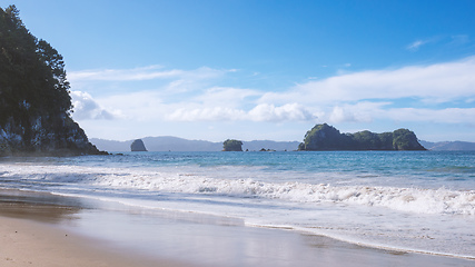 Image showing beautiful beach at Hahei New Zealand