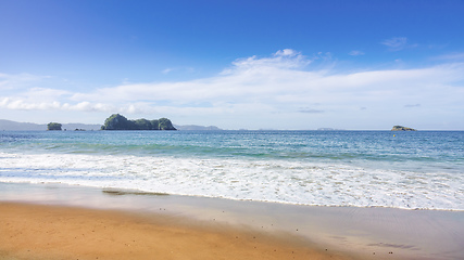 Image showing beautiful beach at Hahei New Zealand