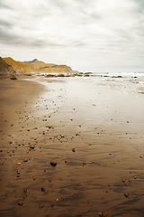 Image showing Beach at Marokopa New Zealand