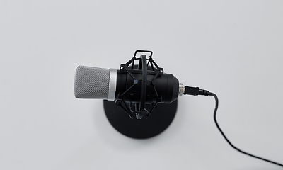 Image showing close up of microphone on white background