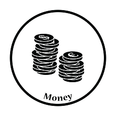 Image showing Icon of Stack of coins