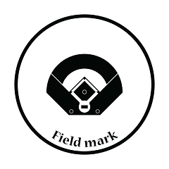 Image showing Baseball field aerial view icon