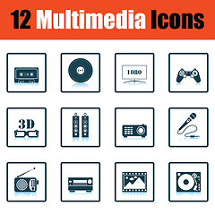 Image showing Set of multimedia icons