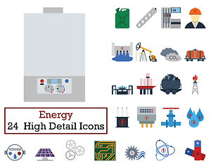 Image showing Set of 24 Energy Icons