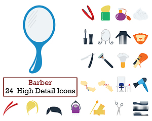 Image showing Set of 24 Barber Icons