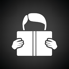 Image showing Boy reading book icon