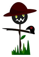 Image showing Cartoon scarecrow vector or color illustration