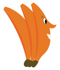 Image showing Three orange bananas kept together vector or color illustration