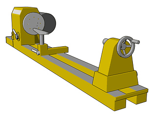 Image showing Yellow industrial lathe vector illustration on white background