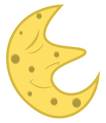 Image showing Emoji of a yellow arc shaped moon known as crescent moon with it