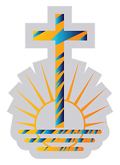Image showing Blue and yellow symbol of a New Apostolic religion vector illust