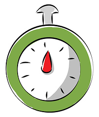 Image showing Simple vector illustration of a green stopwatch white background