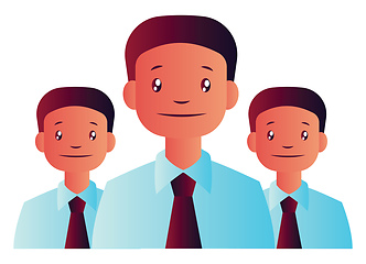 Image showing Vector illustration of three man with ties on white background