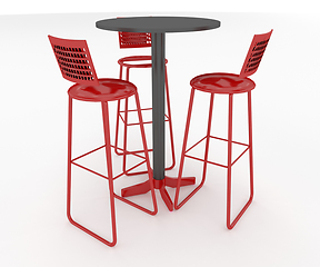 Image showing A Cafe table with chairs vector or color illustration