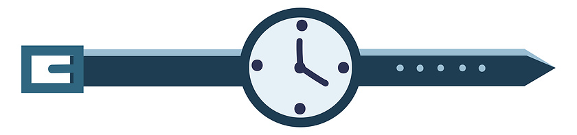 Image showing A simple stylist blue wrist watch with a white dial vector color