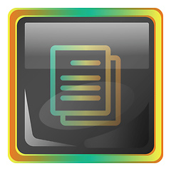 Image showing Documents grey square vector icon illustration with yellow and g