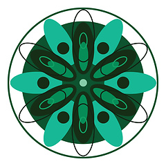 Image showing Green spiritual mandala design vector or color illustration