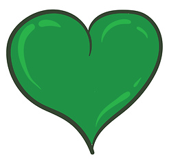 Image showing Clipart of a curvy green heart vector or color illustration