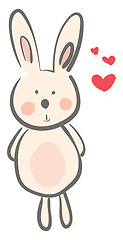 Image showing A hare with red heart background symbolizing season of love vect