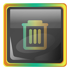 Image showing Delete grey square vector icon illustration with yellow and gree