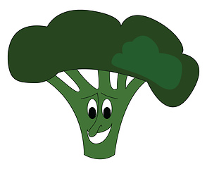 Image showing Smilling broccoli vector illustration on white background.