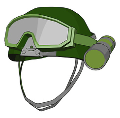 Image showing A Safety helmet and glass vector or color illustration