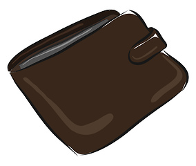 Image showing Vector illustration of dark brown man\'s wallet on white backgrou