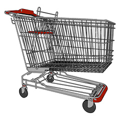 Image showing The shopping cart vector or color illustration