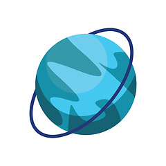 Image showing Cartoon planet Uranus on white background vector illustration.