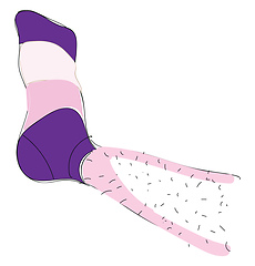 Image showing Leg with a sock onillustration vector on white background