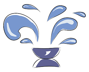 Image showing Simple vector illustration of a blue fountain on white backgroun