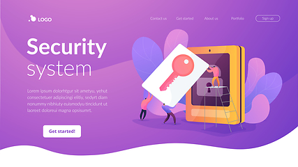 Image showing Security access card landing page template.