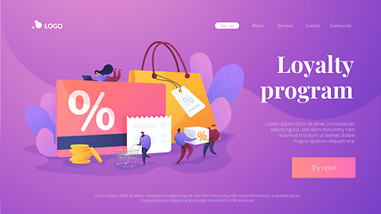Image showing Discount and loyalty card landing page template.