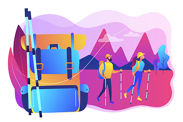 Image showing Summer hiking concept vector illustration.