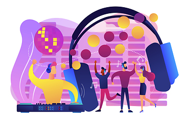 Image showing Silent disco concept vector illustration.