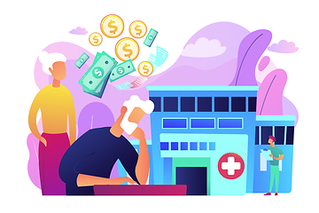Image showing Healthcare expenses of retirees concept vector illustration.
