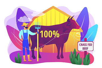 Image showing Grass fed beef concept vector illustration.