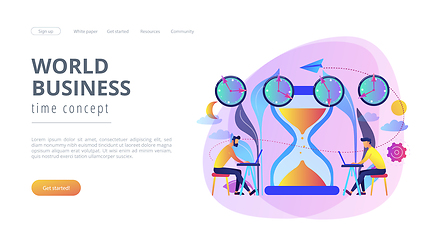 Image showing Time zones concept landing page.