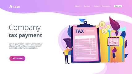 Image showing Tax form concept landing page.