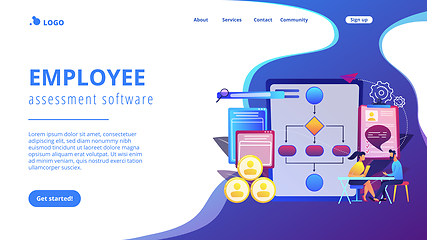 Image showing Employee assessment software concept landing page.