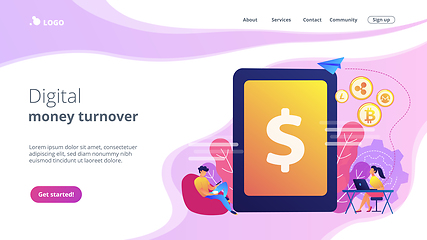 Image showing Digital currency concept landing page.