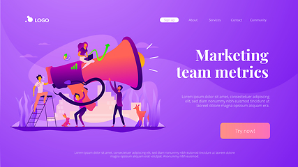 Image showing Marketing team landing page template.